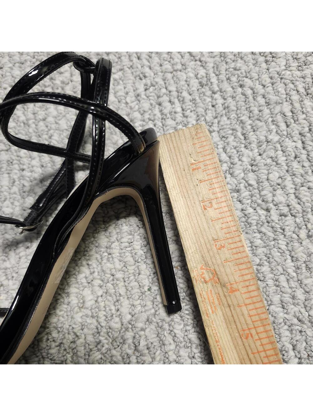 Nine West Black Strappy Heeled Sandals Square Toe Size 8 New - Picture 4 of 9